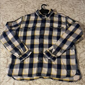 Levi's Navy and Mustard Plaid Casual Shirt